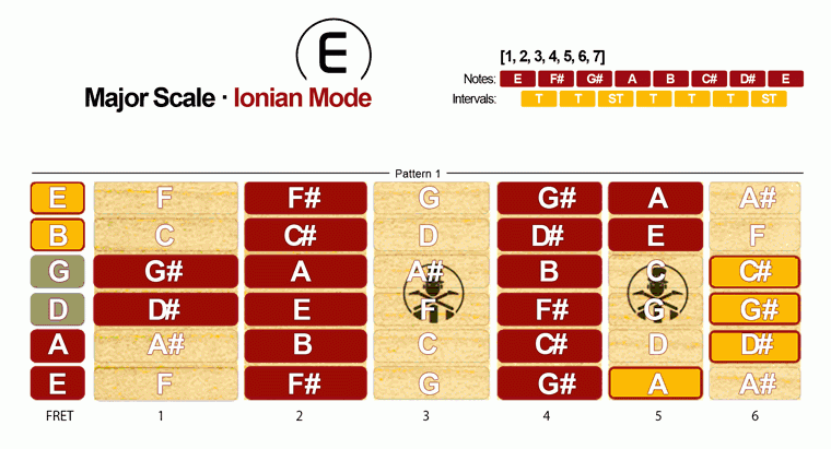 Ionian Mode [Major Scale] - Pattern 1
